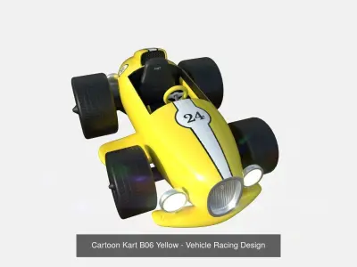 10 Cartoon Karts Yellow Collection - Vehicle Racing Design 3D Model Pack purchase
