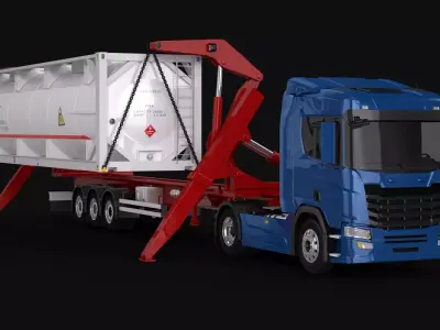 Generic Self Loading Truck an ISO Tank 3D model