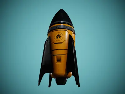Cartoon Rocket GameReady Model Free low-poly 3D model