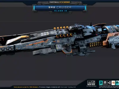 SR - Starships PACK Low-poly 3D model