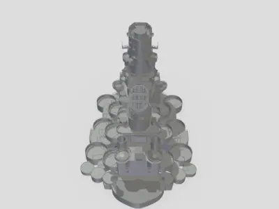 IJN Yamato Superstructure 1-200 and 1-350 Scale Detailed Model 3D print model