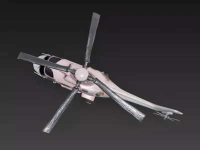 Realistic Cyberpunk Easter Helicopter 3D Model Low-poly 3D model