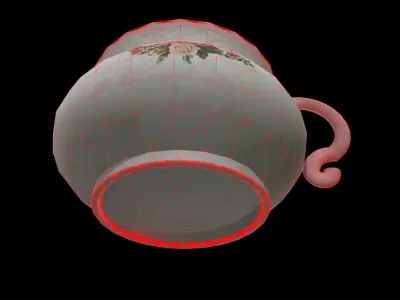 Old Vintage Chamber Pot Low-poly 3D model