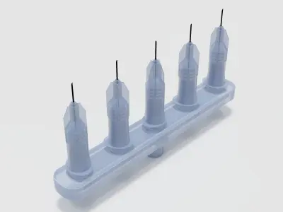 Multi Injector 5 Needles Straight Transparent 3D model