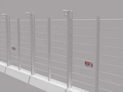 Jurassic Themed - Electric Fence Free low-poly 3D model
