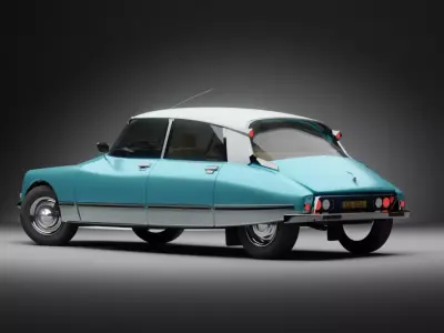 Rigged 1975 Citroen 3D Model 3D model