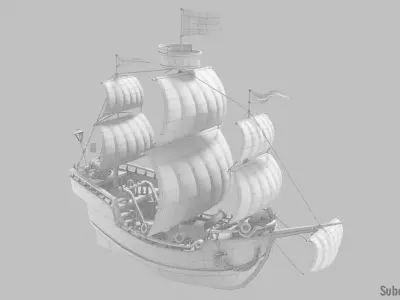  Cartoon Galleon 