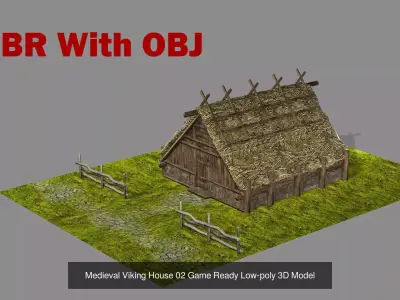 Medieval Viking House Pack Game Ready Low-poly 3D Mode