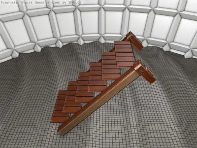 Wood Stairs - Construction Element 14 Low-poly 3D model