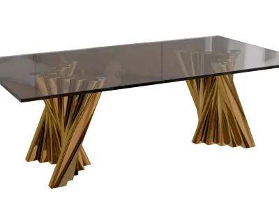 Glass Top Single Coffee Table Low-poly 3D model