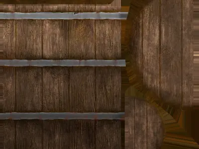 wood barrel Low-poly 3D model purchase