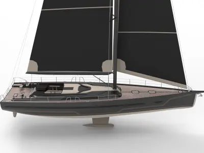 Panthera Concept Sloop Sailboat 3D model
