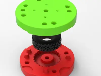 Mold for diecast military truck tire 11 Scale 1 to 25 3D print model