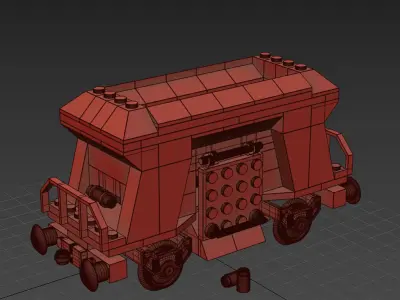 Train Lego Coal Hopper 3D model
