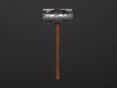 Old Sledgehammer 3D Model Low-poly 3D model