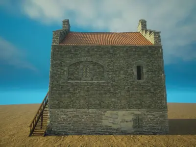 Medieval old House10-interior and exterior design Low-poly 3D model