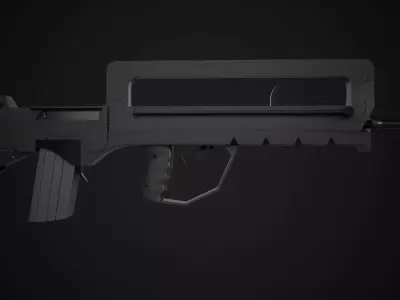 FAMAS G1 Modular Game-Ready Rifle Low-poly 3D model