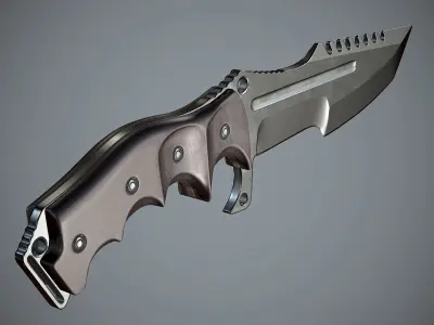 Combat Knife High Tech Low-poly 3D model