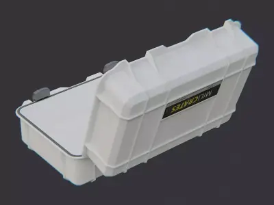 Military Crate Open Lid Rugged Storage Box Low-poly 3D model