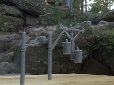 OUTDOOR POLE ASSETS 1-35 FOR DIORAMA SUPPORTED STL 3D print model