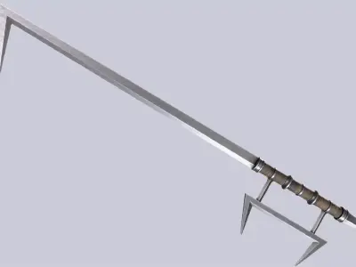 Hook sword Low-poly 3D model