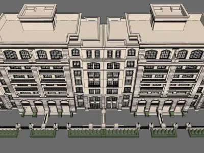 Classical apartment commercial building 3d model 3D model