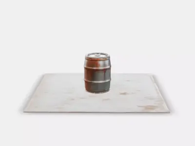 Worn Bio Barrel Low-poly 3D model
