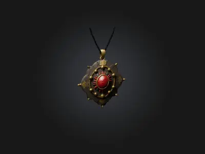Realistic Amulet Model Low-poly 3D model