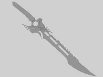 Voidfang Cyber Blade Futuristic Sci-Fi Sword Game Ready  Low-poly 3D model