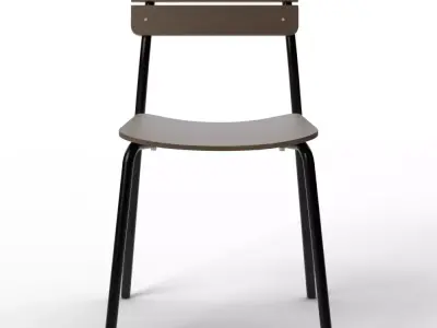 Sherman Chair Ink Black Acorn Low-poly 3D model