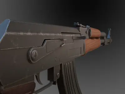 Weapon Rifle Kalashnikov AK-47 Textured 3D model