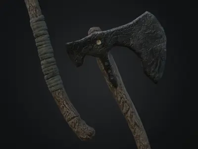 Viking Ax Free low-poly 3D model