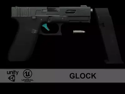 Glock Gameasset Low-poly 3D model
