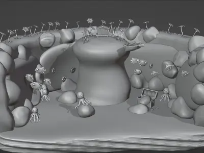Treasure Island Scenery Low-poly 3D model