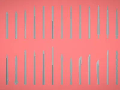 Vibe Poly - Modular Swords and Daggers Low-poly 3D model