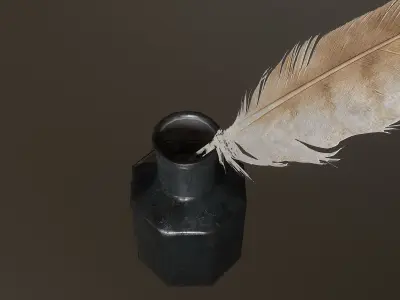 Ink Bottle Low-poly 3D model