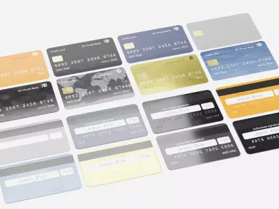 Credit Cards - 8 Generic Payment Props with Custom Design 3D model