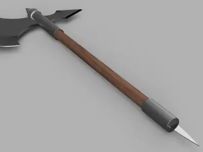 Battle axe Low-poly 3D model 33