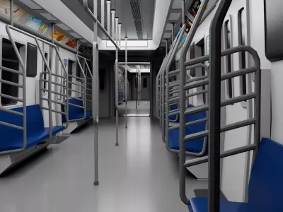 Subway Station and Train Interior 3D model