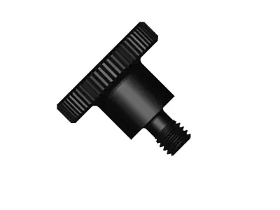 DIN 465 M6x8 Slotted Knurled Thumb Screw 3D model