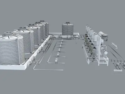 Sewage Water Treatment Station PAC dosing 3D model