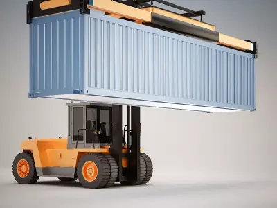 Forklift and Container 3D model