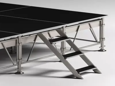 Aluminum Plywood Stage Platform Low-poly 3D model