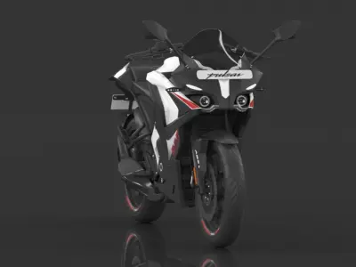 Bajaj Pulsar RS 200 Motorbike White booking for Ex-Showroom Low-poly 3D model