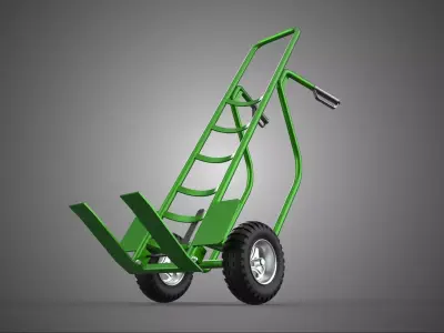 TWO 2 WHEEL HAND TRUCK BARROW HANDTRUCK TROLLEY FORK CART DOLLY 3D model