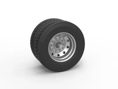 10 Hole double wheel of trailer Scale 1 to 25 3D print model