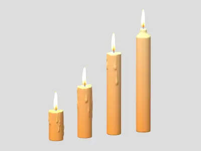 Candles Pack Low Poly Low-poly 3D model