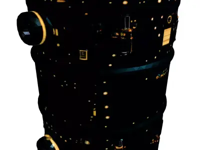 SciFi Futuristic Power Cylinder Low-poly 3D model