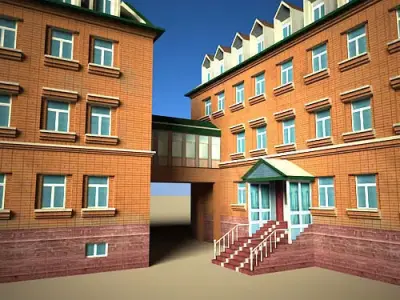 Twin Office Building 02 3D model