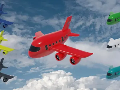 Cute Cartoon Plane - Prop Plane for Games and Animation Low-poly 3D model